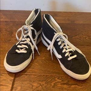 Vans Ska8 Hi Zip Back Navy Suede Sneakers